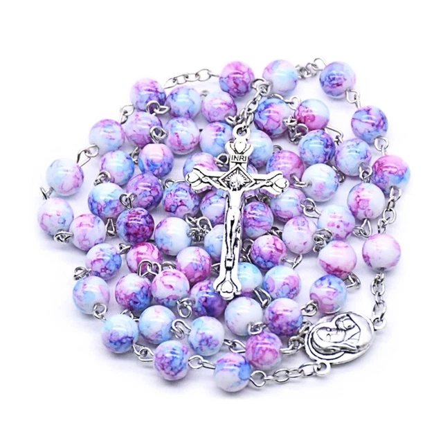 Colorful Bead Rosary Necklaces Bead Hangable Pendant Charm