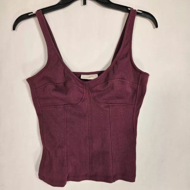 Universal Thread Corset Tank Top Womens Medium Ribbed Stretch Light Burgundy