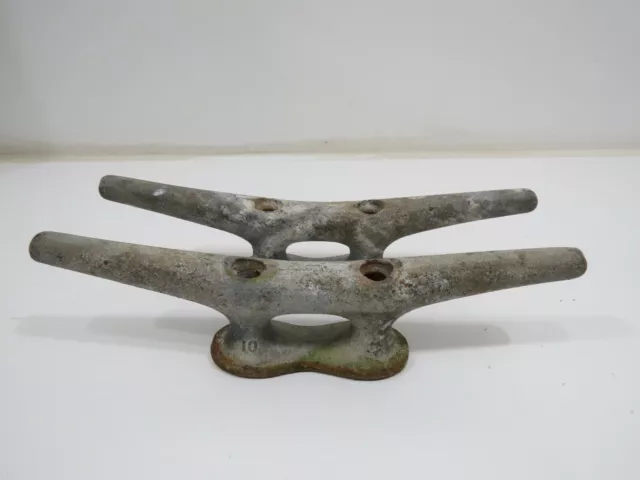 Pair 10 inch Wilcox Crittenden Cast Iron Boat Dock Cleats Door Handles (D4C336A)