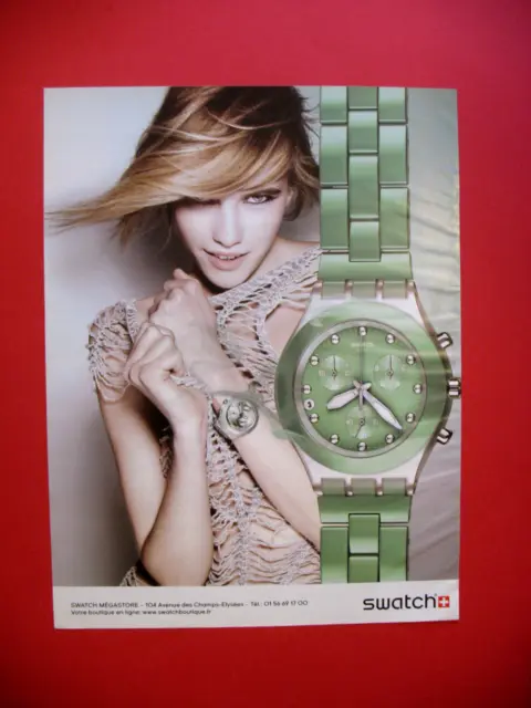 Publicite De Presse Swatch Montre Chrono Suisse Verte Ad 2011