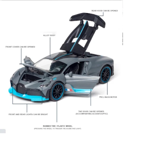 1:32 Bugatti Veyron DIVO Super Alloy Diecasts Kids Toy Vehicles Model Miniature