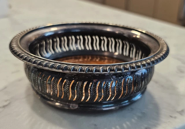 Antique Barker Ellis Silver Plate Wine Coaster Birmingham England 19th Century