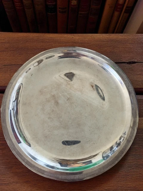 Plateau Vintage En Métal Argenté – Déco Intérieure Rétro Et Assiette Décorative