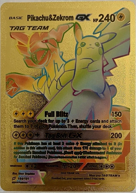 Pikachu Zekrom Gx 184 181 Gold FOR SALE! - PicClick UK