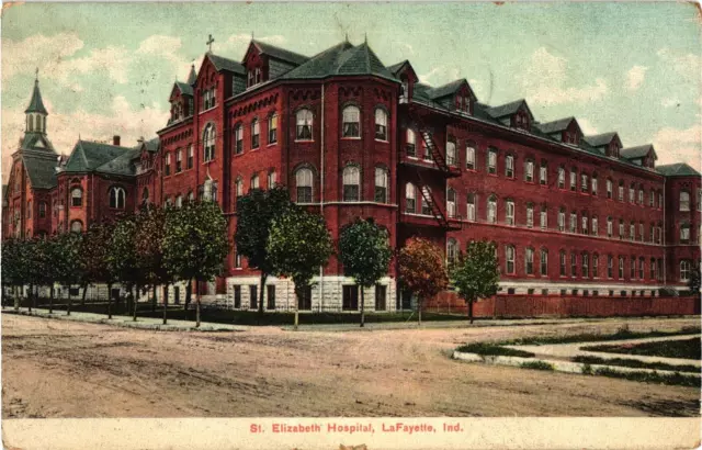 St Elizabeth Hospital Lafayette IN Divided Postcard c1908