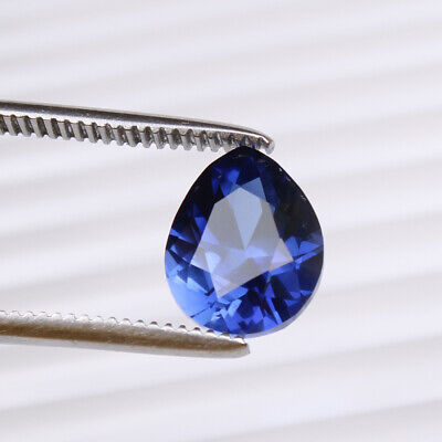 Naturale Zaffiro Blu Taglio Diamante 5.30 KT Pera Forma Sfuso Certificato Gemma 
