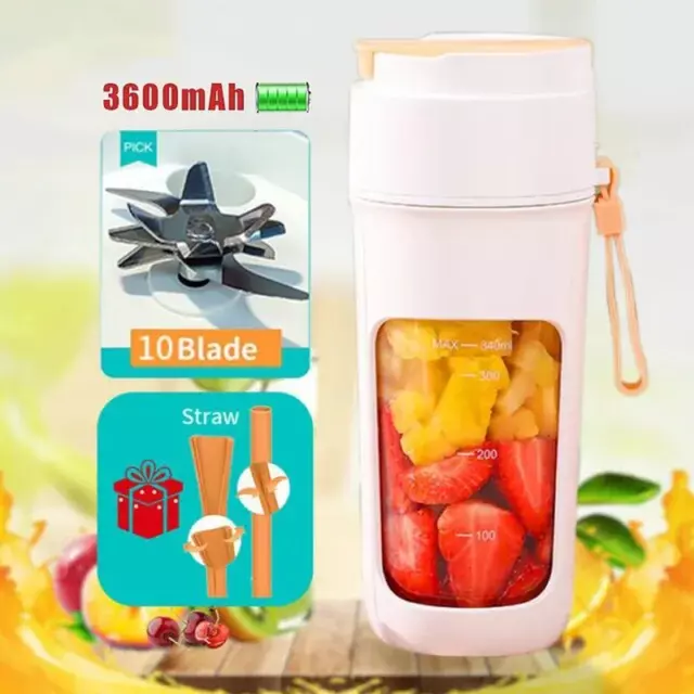 Mini Portable Electric Juicer Blender: Extractor for Fruits, Smoothies, Multifun