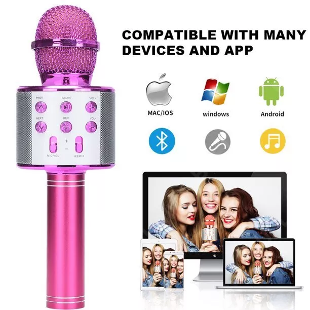 Wireless Bluetooth Karaoke Microphone 3in1 Portable Handheld Mic Speaker