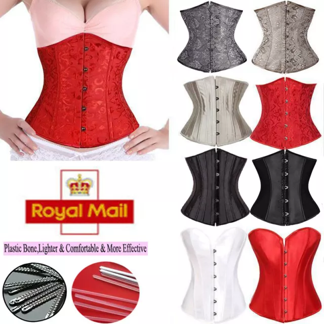 Women Lace-Up Steel Boned Waist Trainer Corset Bridal Underbust Bustier Lingerie