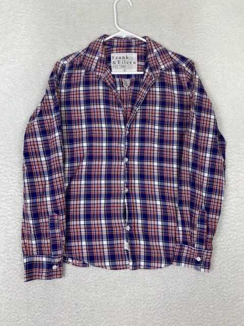 Frank & Eileen Women's Barry Cotton Flannel Shirt Blue Red Plaid Size Medium