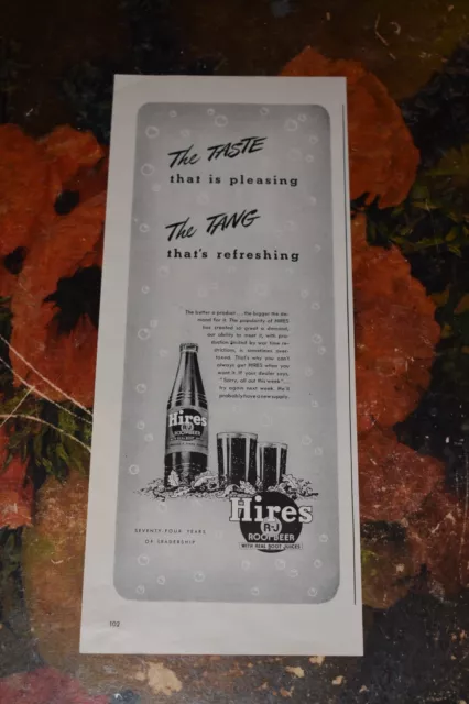Vintage 1943 Hires Root Beer Print Ad.