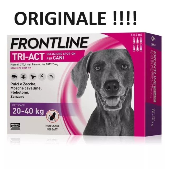 Frontline TRI-ACT 6 pipette  !!!  per cani 20-40 KG ORIGINALE !!!!!!!