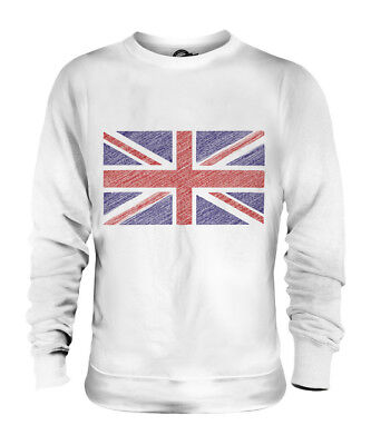 Great Britain Union Jack Scribble Flag Unisex Sweater  Top Gift Hand Drawn