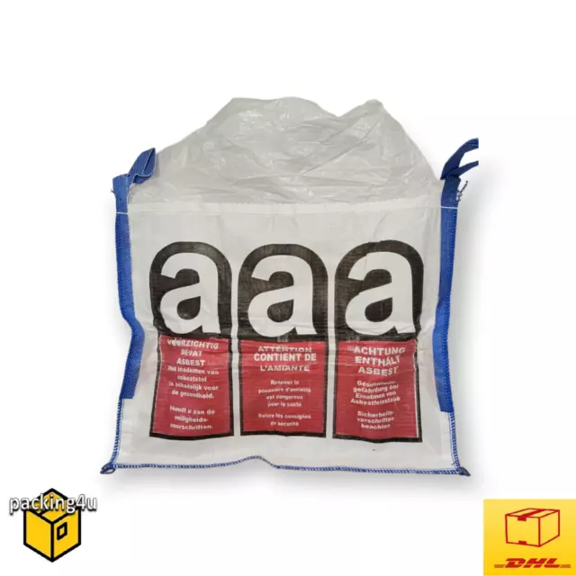 4x ASBEST Big Bag mit Schürze 80x120x100 cm 1500kg Schüttgutbehälter Sack