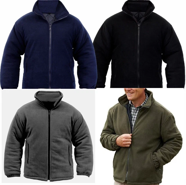 Mens Extra Thick Winter Fleece Heavy Duty Work Jacket Padded Winter Size S - 5Xl