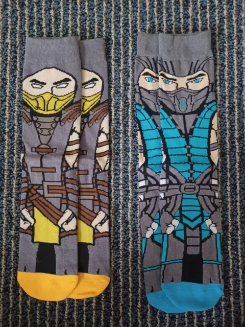 Mortal Kombat Socks  (2 Pairs) Scorpion & Sub Zero