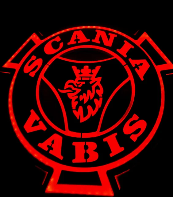 For SCANIA TRUCK Interior Cabin LED VABIS Emblem Text 24V / RED
