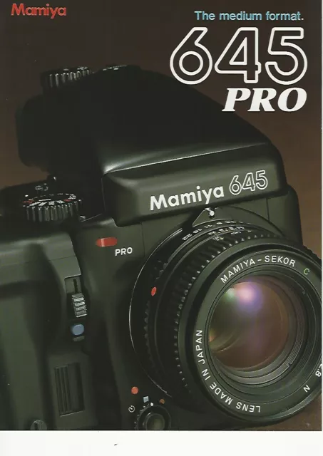 Mamiya 645 fotocamera vintage depliant illustrato per fotografi e collezionisti