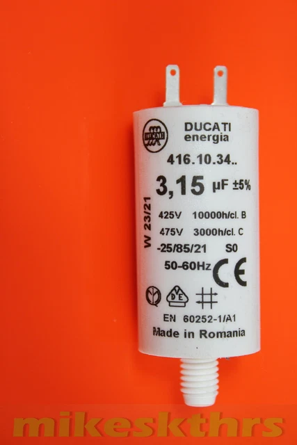 Motorkondensator 8µF / max. 500V AC, 2,93