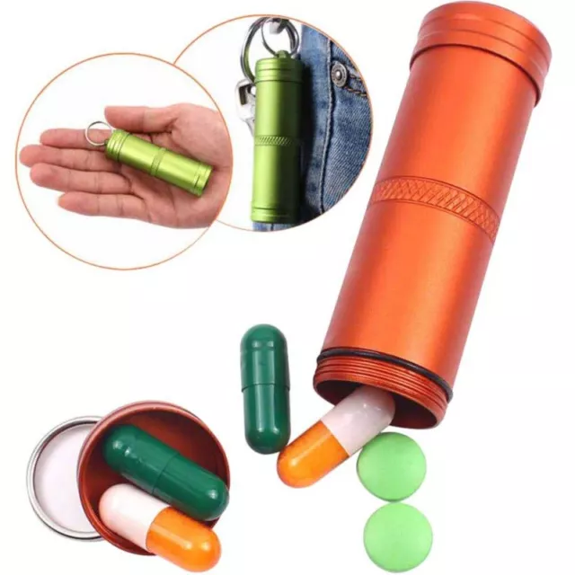 Universal Survival EDC Waterproof Capsule Seal Bottle Case Container Holder Tool 3