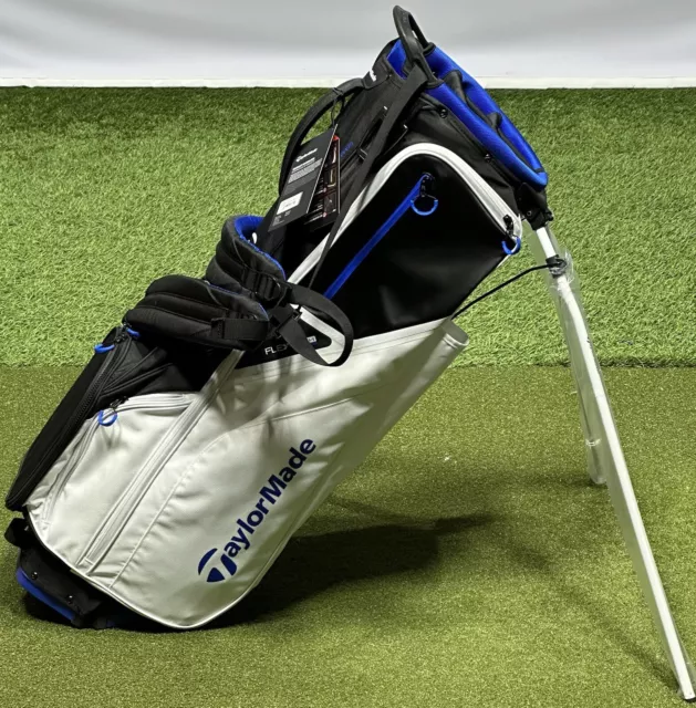 TaylorMade FlexTech Stand Carry 5-Way Golf Bag White/Blue New w/ Tag #87912