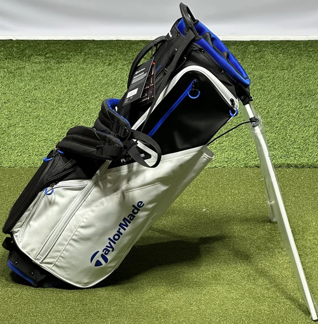 TaylorMade FlexTech Stand Carry 5-Way Golf Bag White/Blue New w/ Tag #87912 TaylorMade FlexTech Stand Carry 5-Way Golf Bag White/Blue New w/ Tag #87912