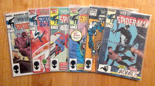Lot of *6* WEB OF SPIDER-MAN: #10, 12, 16, 21, 23 + Annual #1 (1985) VF/NM