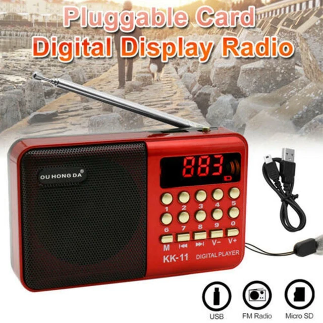 Portable FM Radio LCD Digital MP3  Player Speaker USB  TF Rechargeable