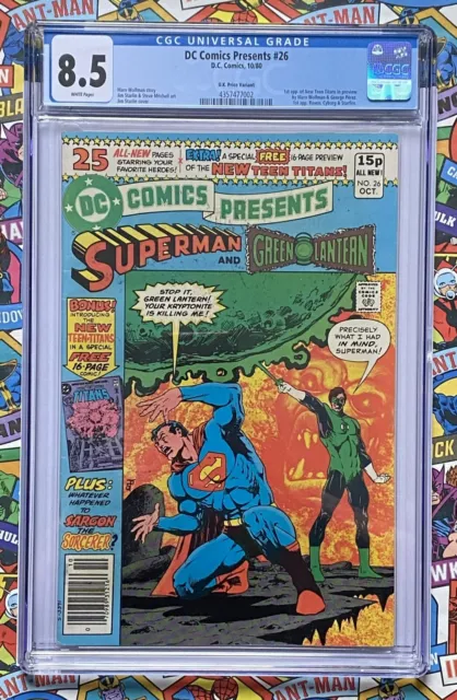 DC COMICS PRESENTS #26 - OCT 1980 - 1st NEW TEEN TITANS APPEARANCE! - CGC (8.5)