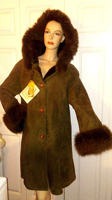 NWT $2300 Size L Genuine Lambskin & FUR Spanish Entrefino Shearling дубленка NWT $2300 Size L Genuine Lambskin & FUR Spanish Entrefino Shearling дубленка