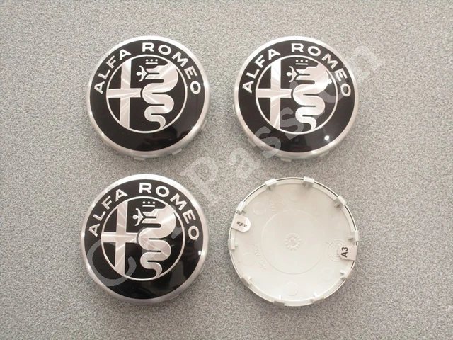 Alfa Romeo Nabendeckel Aufkleber - 4-tlg Set Für Giulia Stelvio Giulietta