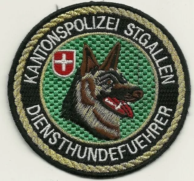 SCHWEIZ  Kantonspolizei K-9  St. GALLEN Police  Polizei Abzeichen Patch Aufnäher