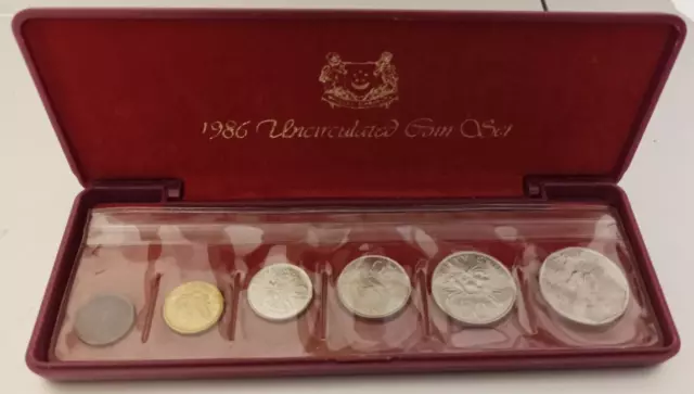 SINGAPORE MINT - 1986 Uncirculated Coin Set of 6 Coins - Year of the Tiger