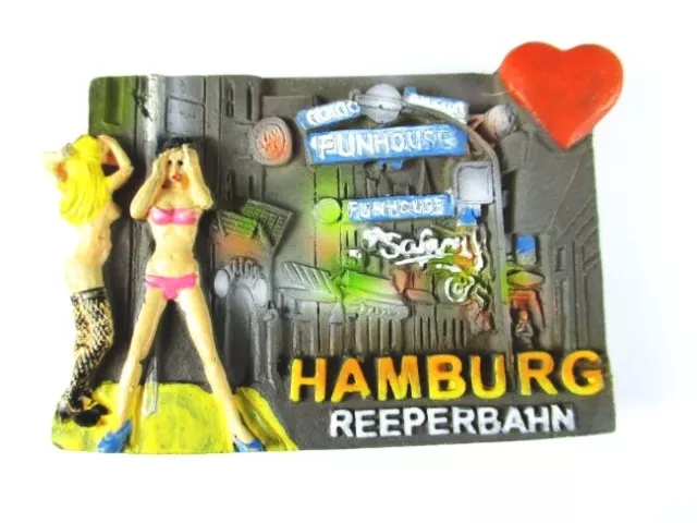 Hamburg Reeperbahn  Polyresin Magnet Germany Deutschland Souvenir,Neu