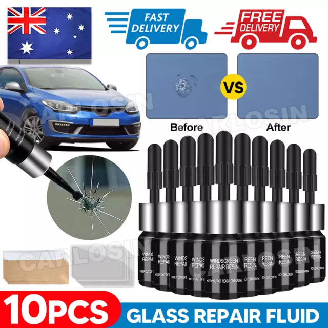 10Pcs Automotive Glass Repair Kit Nano Fluid Car Windshield Resin Crack Tool AU