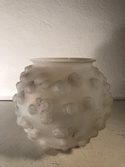 Coupe Art Déco En Verre Marmoréen Delatte Nancy - Pied Fer Forgé - État Magnifique