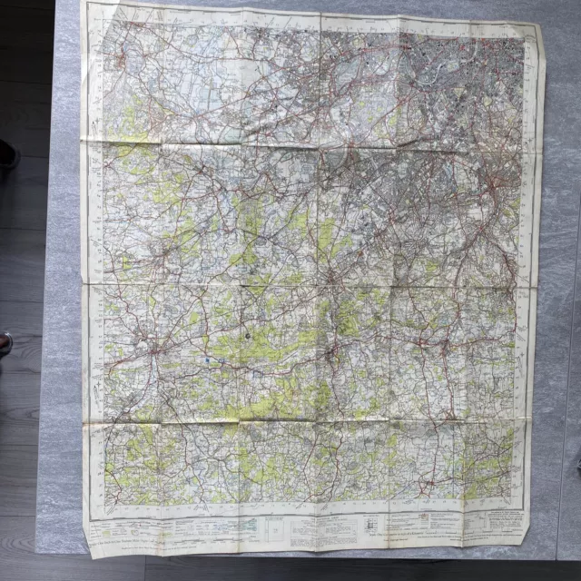 London SW Sheet 170 Croydon Guildford Dorking ORDNANCE SURVEY 1948 cloth map