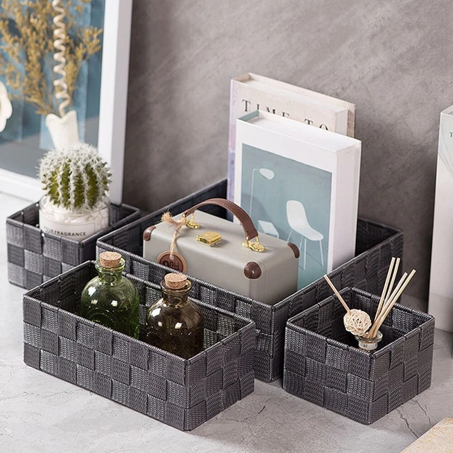 Cesta de almacenamiento tejida decorativa compartimentada para dormitorio totalmente nueva