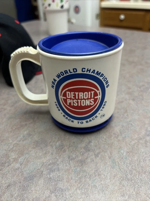 Maxwell House/detroit Pistons Travel Coffee Mug w/ Car Base Mini Max 8oz 1989-90