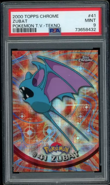 PSA 9 MINT TEKNO Zubat #41 (Topps Chrome Series 1) Holo Pokemon Card PSA 9 MINT TEKNO Zubat #41 (Topps Chrome Series 1) Holo Pokemon Card