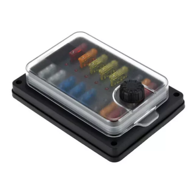 10 Way Car Blade Fuse Box Block Holder 12V 24V Marine Auto With LED Indicator