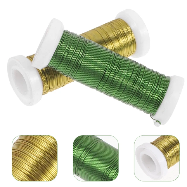 2 rollos de cables de tallo de flores falsas multifunción hágalo usted mismo cables de tallo flor de metal