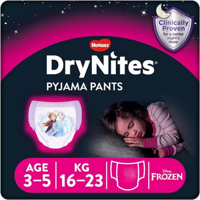 Huggies DryNites Mädchen  Nacht Höschen Pyjama Pants 16-23kg 3-5 Jahre 20 Stück