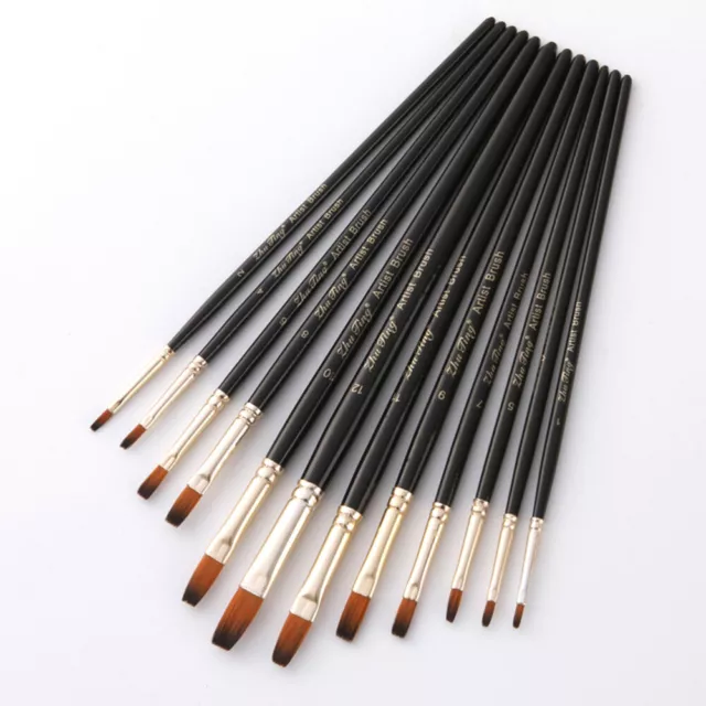 12 pezzi pennelli per legno Pratici pennelli in nylon bicolore per pittura 5