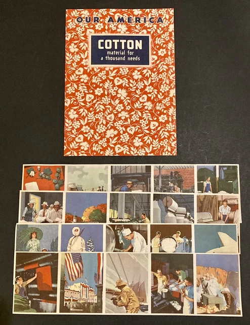1943 Coca-Cola Our America Cotton Student Workbook W Lithograph Activity Prints