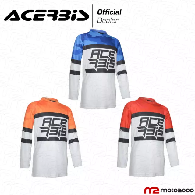 Maglia T-Shirt Jersey Moto Cross Mx Skyhigh Bambino Kid Acerbis Enduro Off Road