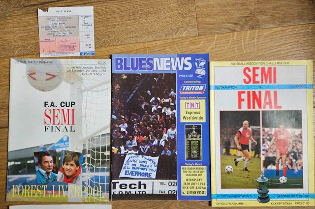 LIVERPOOL 1980S, 1966, 1993 Football Programmes, with 2 tickets - Job ...