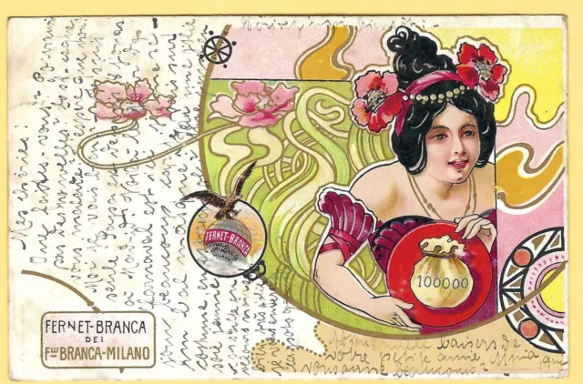 CPA - Publicité : FERNET-BRANCA (Milano) - Art Nouveau - 1902 -