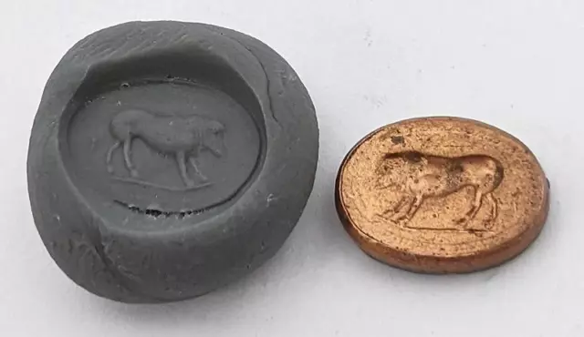 Grand Tour Style Lion / Beast Copper Intaglio Seal 19Th Century