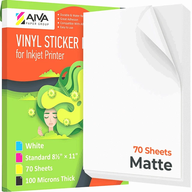 PRINTABLE VINYL STICKER Paper Waterproof Decal for Inkjet Printer 70